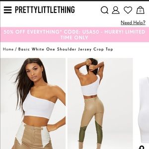 White one shoulder Crop Top